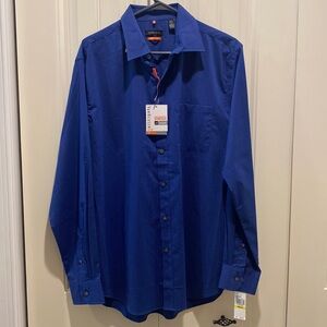 Brand New Medium 15-15.5 Blue VanHeusen Collared Shirt